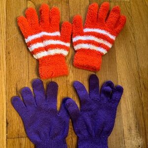 Striped Red / white and purple gloves bundle #gloves #striped #accessories